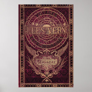 Vintage Jules Vern "Steampunk" Cover Art Poster