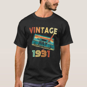 Vintage July 1931 Music Cassette90th Birthday Gift T-Shirt