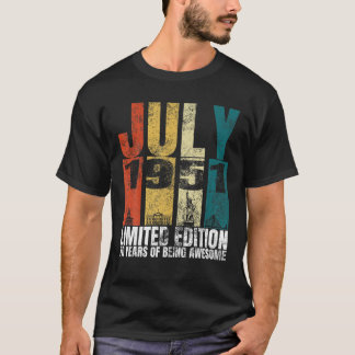 Vintage July 1951 Bday Costume 70 Years Old 70Th B T-Shirt