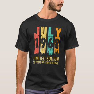 Vintage July 1968 54 Years Old 54th Birthday T-Shirt
