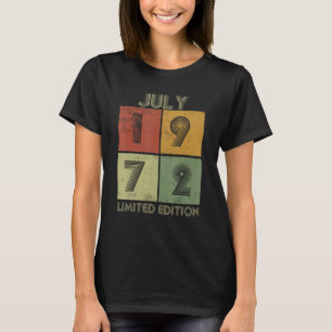 Vintage July 1972 50 Years Old Birthday T-Shirt