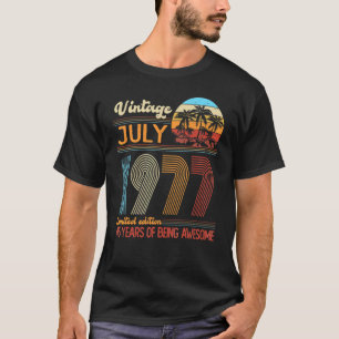Vintage July 1977 45 Years Old 45th Birthday Decor T-Shirt