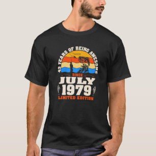 Vintage July 1979 43 Year Old Fishing 43rd Birth T-Shirt