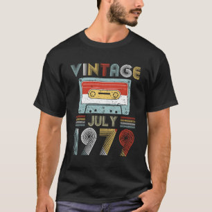 Vintage July 1979 Birthday Cassette Tape T-Shirt