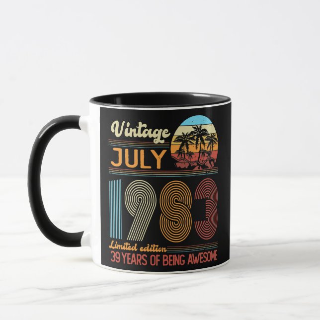 Vintage July 1983 Limited Edition Birthday  Mug (Left)