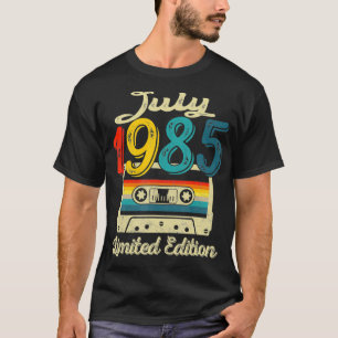 Vintage July 1985 Cassette Tape 37th Birthday Deco T-Shirt
