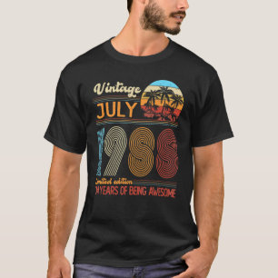 Vintage July 1988 34 Years Old 34th Birthday Decor T-Shirt