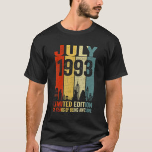 Vintage July 1993 29 Birthday 29 Year Old 1993 Bir T-Shirt
