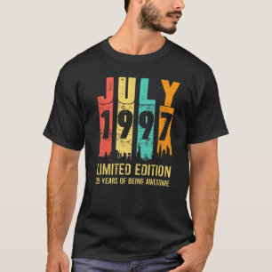 Vintage July 1997 25 Years Old 25th Birthday T-Shirt