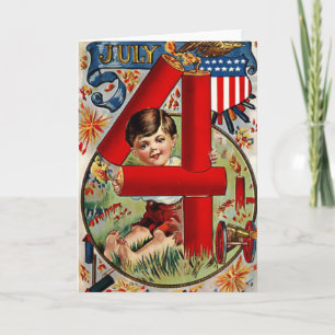 Vintage July 4th Greeting Card