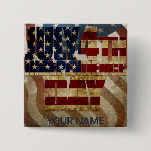Vintage July 4th Independence Day Design 15 Cm Square Badge