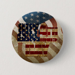 Vintage July 4th Independence Day Design 6 Cm Round Badge