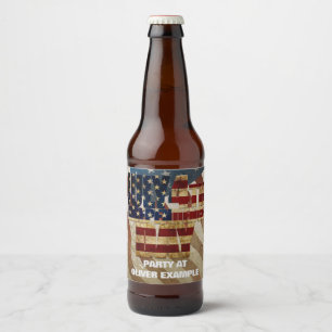Vintage July 4th Independence Day Design Beer Bottle Label