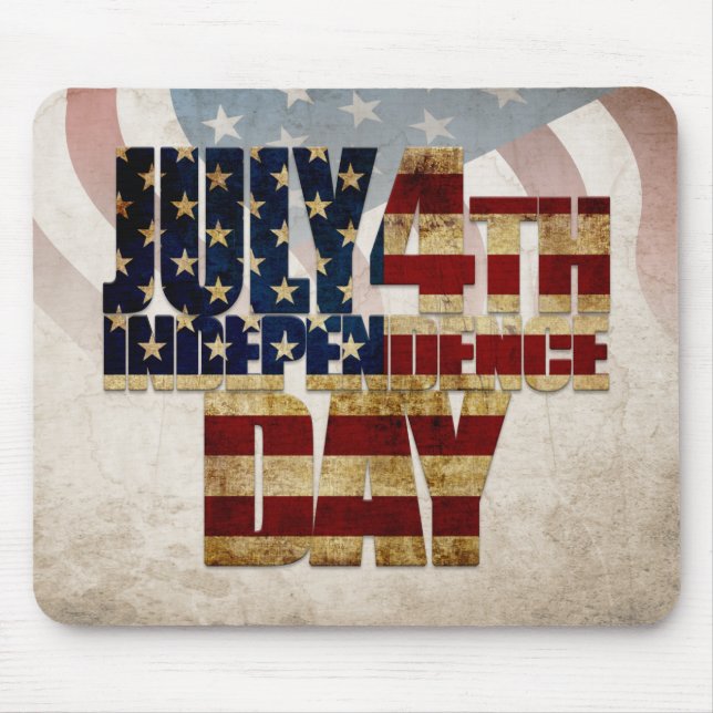 Vintage July 4th Independence Day Design Mouse Mat (Front)
