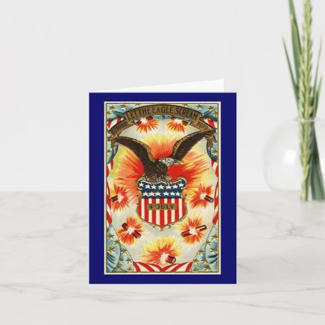 Vintage July 4th Note Card (Front)
