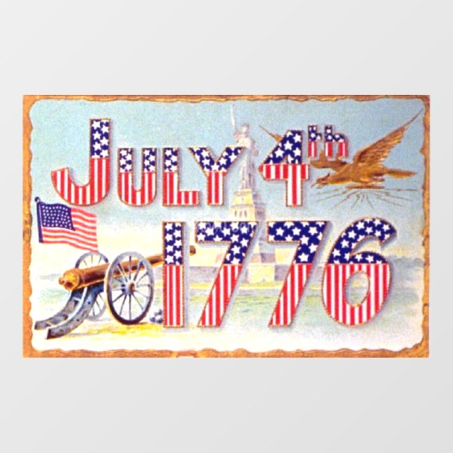 Vintage July 4TH Window Cling (Sheet)