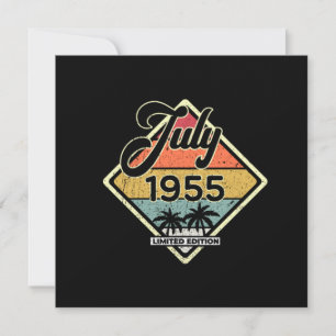 Vintage July 65 Year 1955 65th Birthday Gift Invitation
