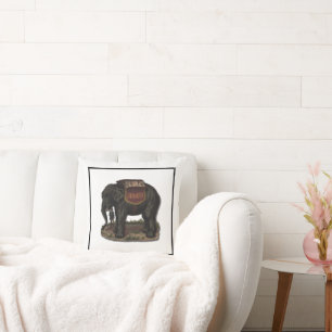 Vintage Jumbo Circus Elephant Retro Die-Cut Card Cushion