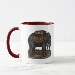 Vintage Jumbo Circus Elephant Retro Die-Cut Card Mug