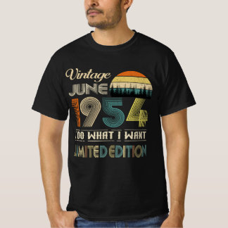 Vintage June 1954 T-Shirt - Retro Style Birthday 