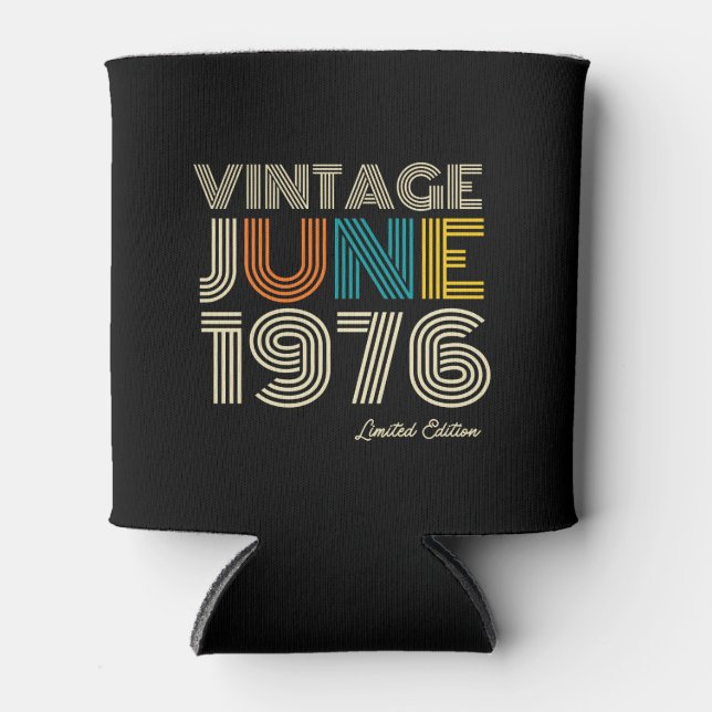 Vintage June 1976 Custom Year Can Cooler (Front)