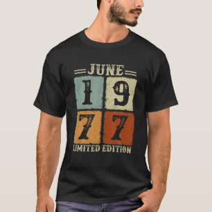 Vintage June 1977 44Th Birthday Gift 44 Year Old M T-Shirt