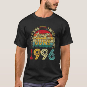 Vintage June 1996 25Th Birthday Decorations Men Wo T-Shirt