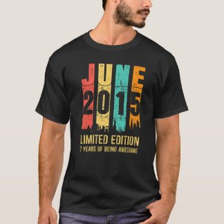 Vintage June 2015 7 Years Old 7th Birthday T-Shirt