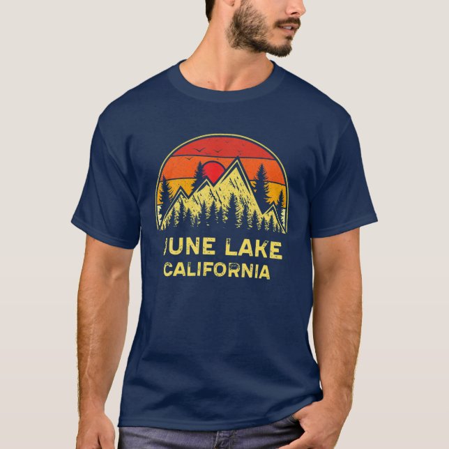 Vintage June Lake California CA Mountains Hiking S T-Shirt (Front)