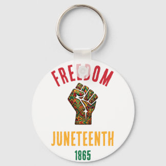 Vintage Juneteenth Freedom 1865 Pan-African Patter Key Ring