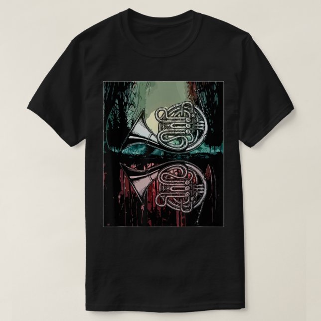 Vintage Jungle Aesthetic French Horn4 T-Shirt (Design Front)
