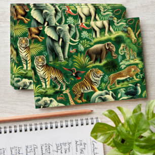 Vintage Jungle Animals Pattern Envelope