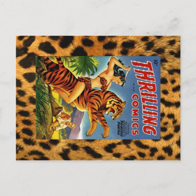Vintage Jungle Comic Cover Postcard (Front)