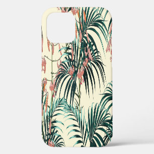 Vintage Jungle: Dark Green, Orange Lily. iPhone 12 Case