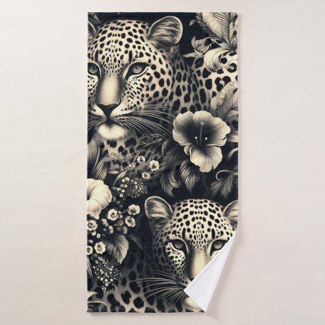 Vintage Jungle Jaguar Bath Towel (Bath Towel)