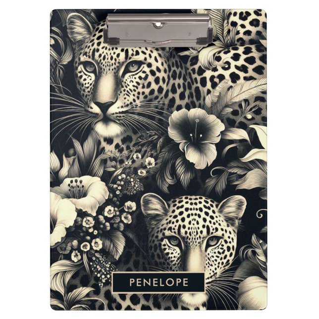 Vintage Jungle Jaguar Clipboard (Front)