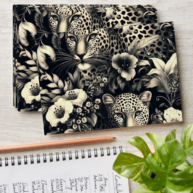 Vintage Jungle Jaguar Envelope (Stacked)