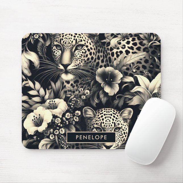 Vintage Jungle Jaguar Mouse Mat (With Mouse)