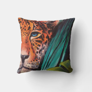 Vintage jungle leopard cushion