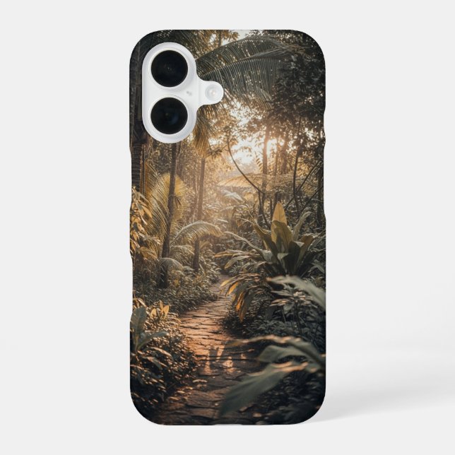 Vintage Jungle Path iPhone 16 Case (Back)