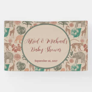 Vintage Jungle Safari Baby Shower  Banner