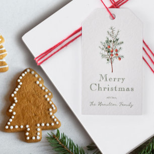 Vintage Juniper Branch Custom Holiday Custom Gift Tags
