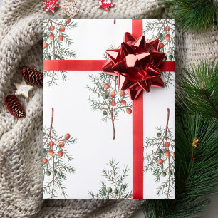 Vintage Juniper Greenery Pattern Wrapping Paper