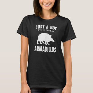 Vintage Just A Boy Who Loves Armadillo Animal T-Shirt