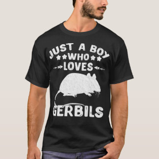 Vintage Just A Boy Who Loves Gerbil Animal Lovers  T-Shirt