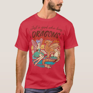 Vintage Just a fairy girl who loves dragons, fairy T-Shirt