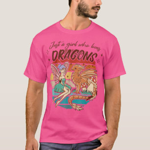 Vintage Just a fairy girl who loves dragons, fairy T-Shirt