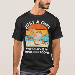 Vintage Just a Girl Who Loves Bearded Dragons Love T-Shirt