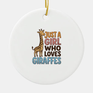Vintage Just A Girl Who Loves Giraffes Shirt (5)_1 Ceramic Tree Decoration