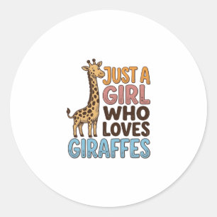 Vintage Just A Girl Who Loves Giraffes Shirt (5)_1 Classic Round Sticker